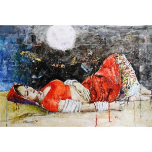 Moazzam Ali, 30 x 42 Inch, Water Color on Paper, Figurative Painting, AC-MOZ-001